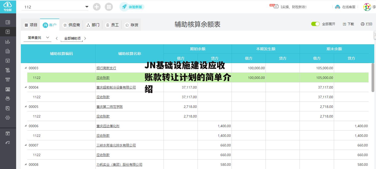 JN基础设施建设应收账款转让计划的简单介绍