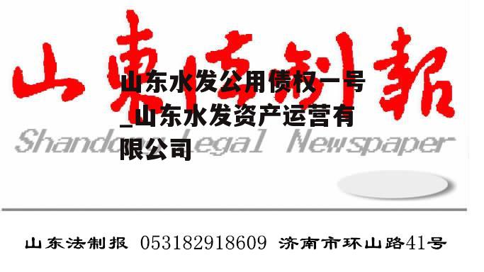 山东水发公用债权一号_山东水发资产运营有限公司