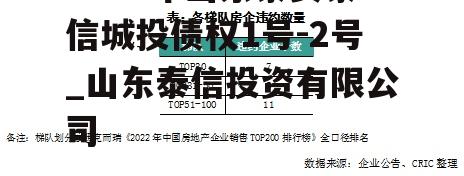 2022年山东泰安泰信城投债权1号-2号_山东泰信投资有限公司