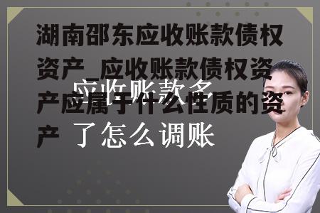 湖南邵东应收账款债权资产_应收账款债权资产应属于什么性质的资产