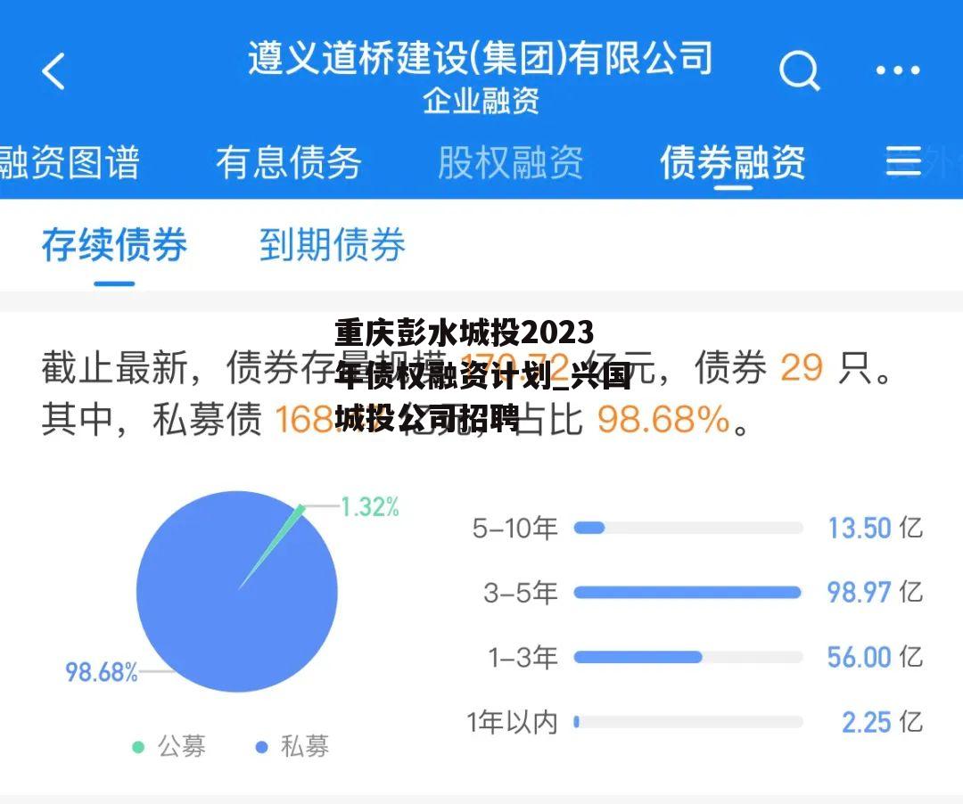 重庆彭水城投2023年债权融资计划_兴国城投公司招聘