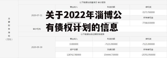 关于2022年淄博公有债权计划的信息