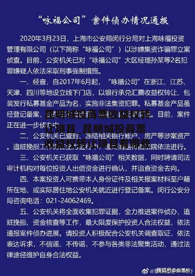 昆明城投商票收益权转让项目_昆明城投商票收益权转让项目有哪些