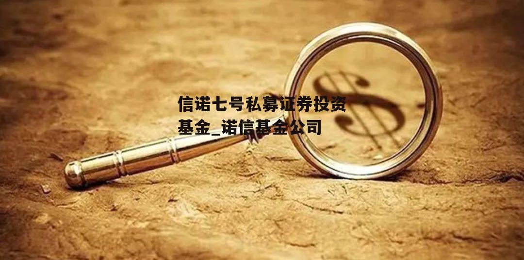 信诺七号私募证券投资基金_诺信基金公司