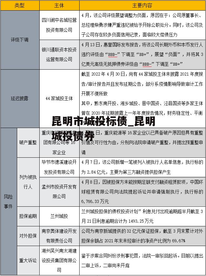 昆明市城投标债_昆明城投债券