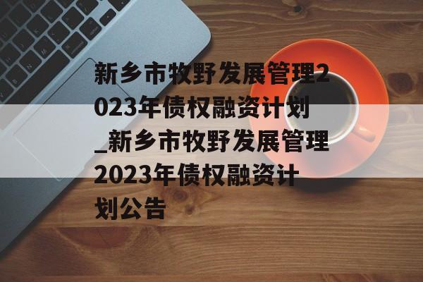 新乡市牧野发展管理2023年债权融资计划_新乡市牧野发展管理2023年债权融资计划公告