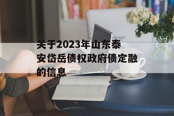 关于2023年山东泰安岱岳债权政府债定融的信息