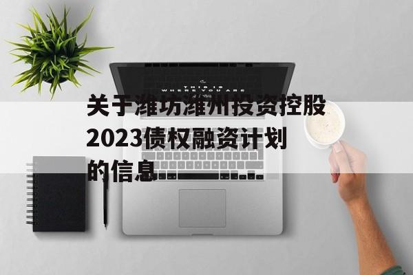 关于潍坊潍州投资控股2023债权融资计划的信息