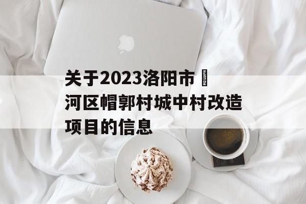 关于2023洛阳市瀍河区帽郭村城中村改造项目的信息