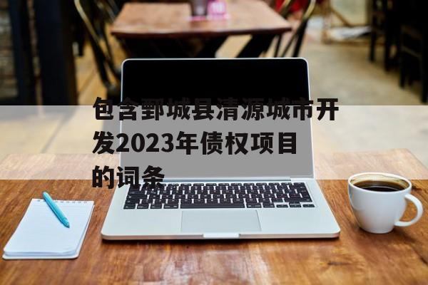 包含鄄城县清源城市开发2023年债权项目的词条