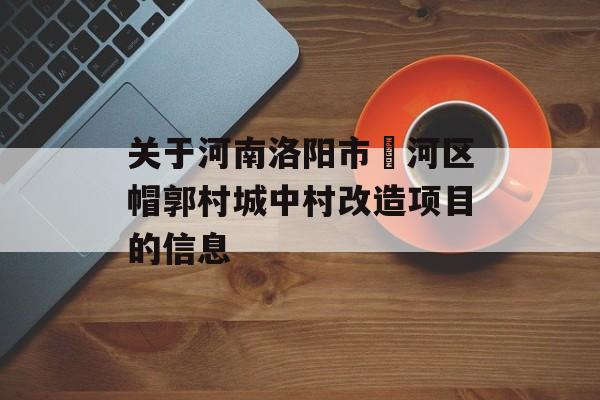 关于河南洛阳市瀍河区帽郭村城中村改造项目的信息