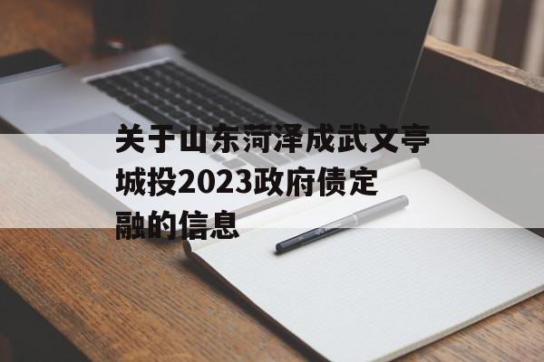 关于山东菏泽成武文亭城投2023政府债定融的信息