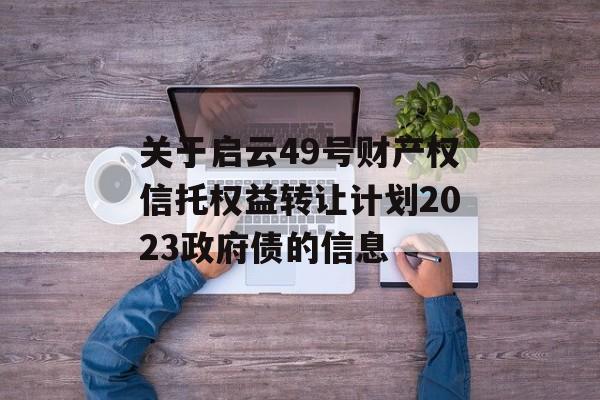 关于启云49号财产权信托权益转让计划2023政府债的信息