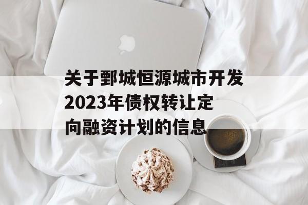 关于鄄城恒源城市开发2023年债权转让定向融资计划的信息