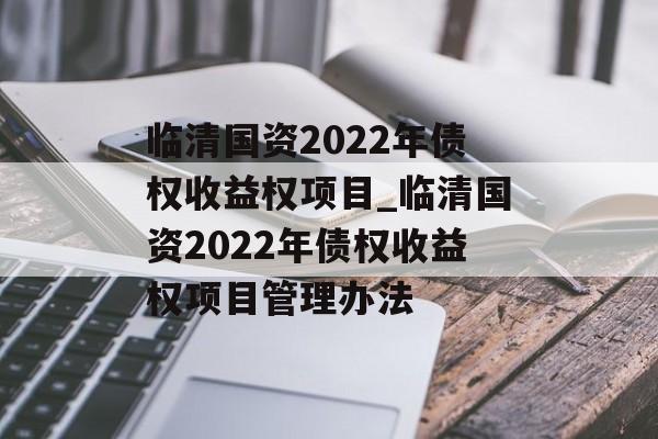 临清国资2022年债权收益权项目_临清国资2022年债权收益权项目管理办法