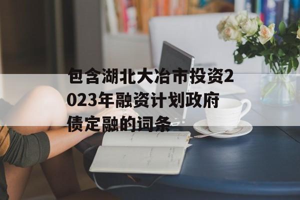 包含湖北大冶市投资2023年融资计划政府债定融的词条