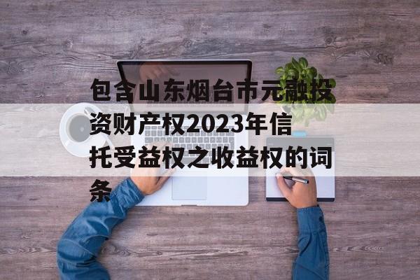 包含山东烟台市元融投资财产权2023年信托受益权之收益权的词条