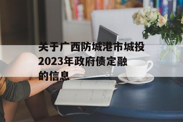 关于广西防城港市城投2023年政府债定融的信息