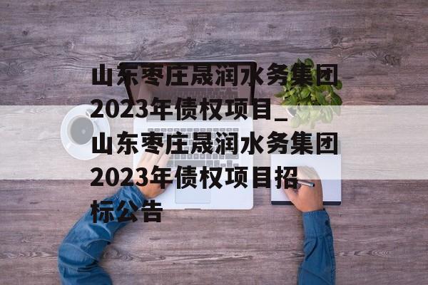 山东枣庄晟润水务集团2023年债权项目_山东枣庄晟润水务集团2023年债权项目招标公告