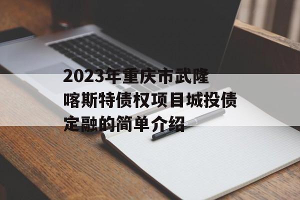 2023年重庆市武隆喀斯特债权项目城投债定融的简单介绍