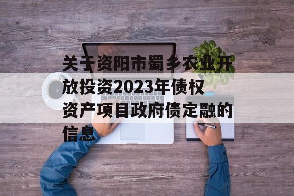 关于资阳市蜀乡农业开放投资2023年债权资产项目政府债定融的信息