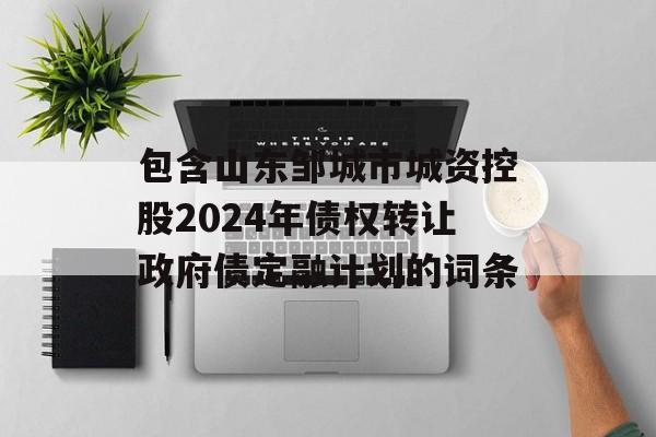 包含山东邹城市城资控股2024年债权转让政府债定融计划的词条